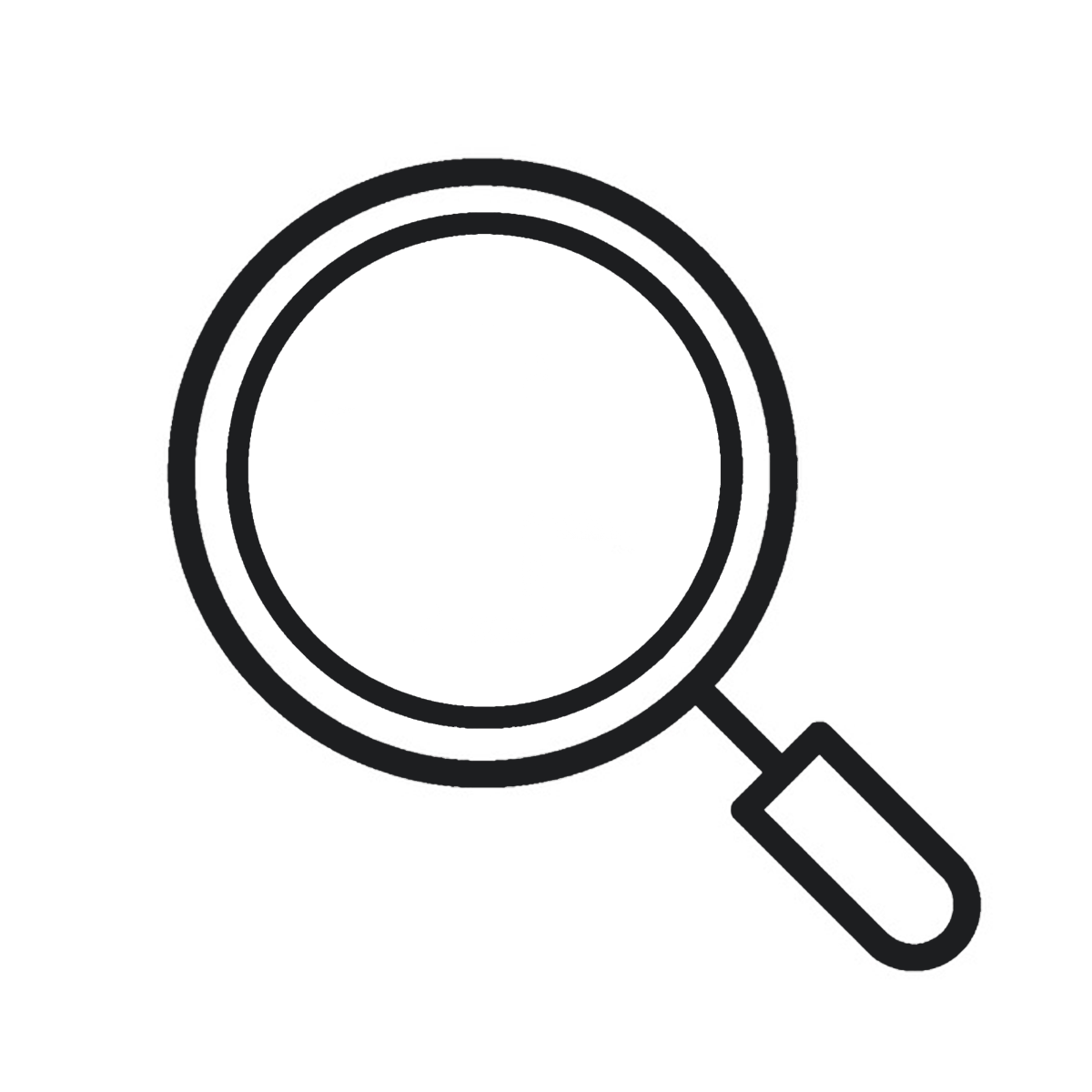 Magnify glass black and white stick drawing