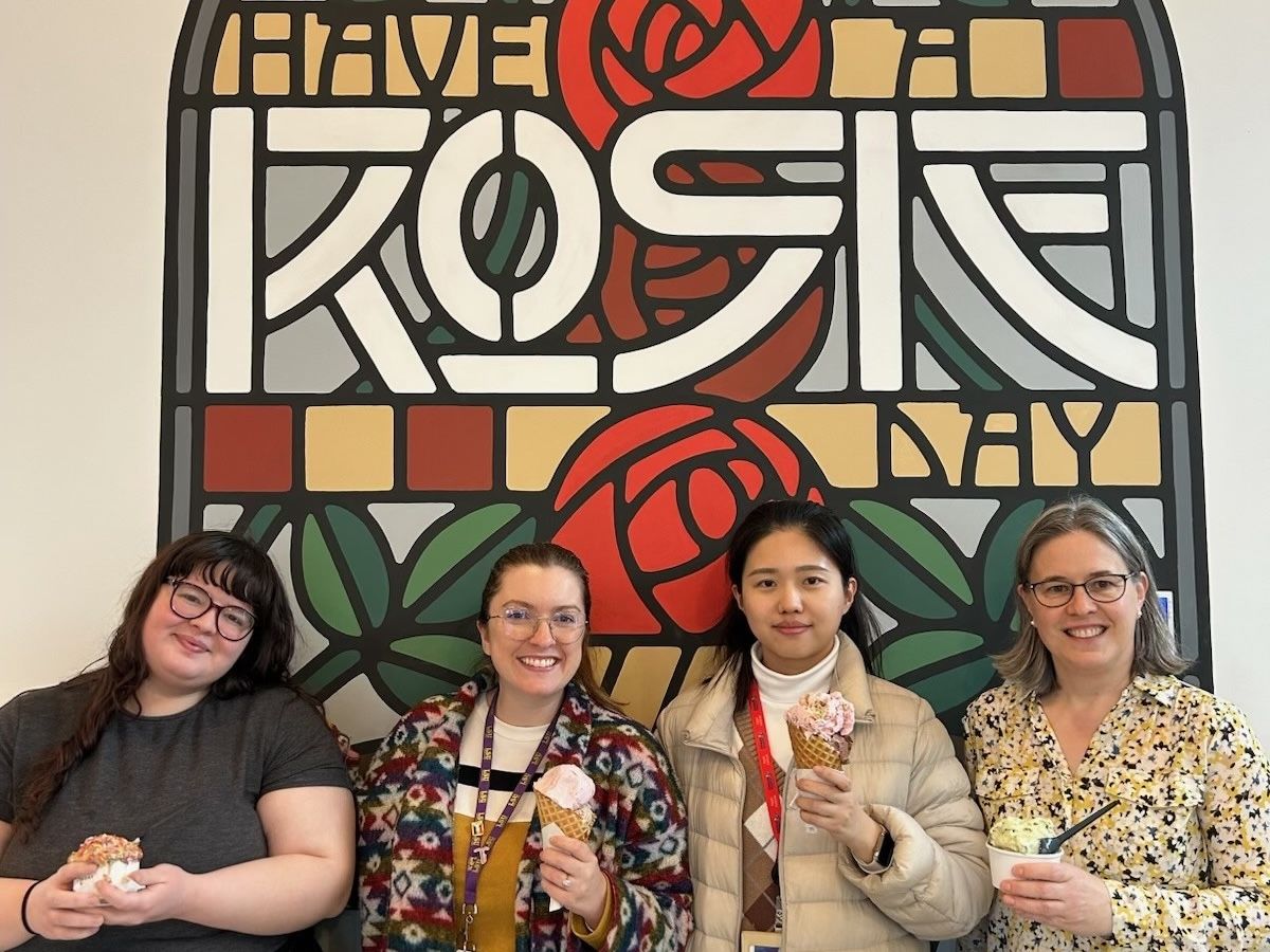 Four women having ice cream