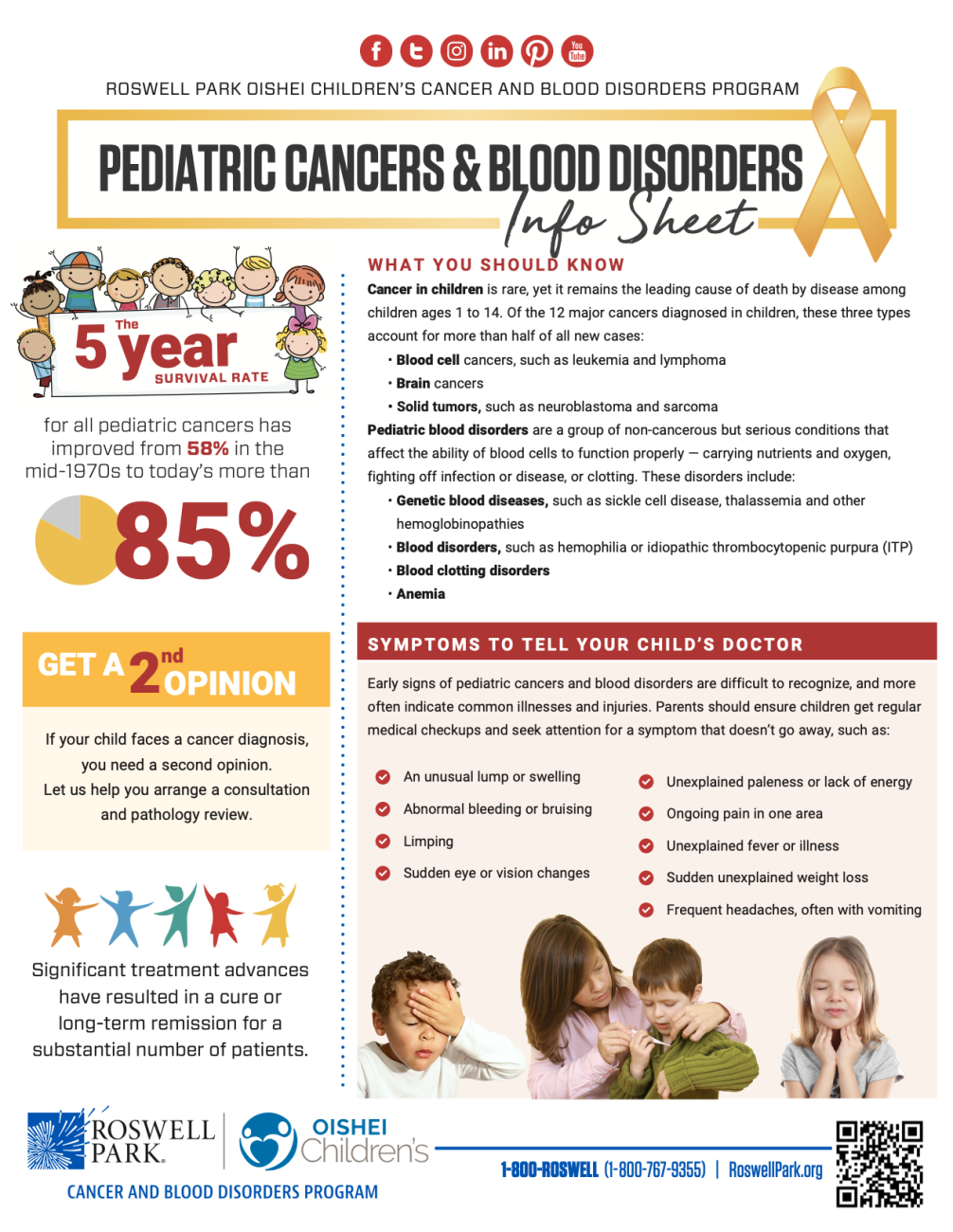 Pediatric cancers & blood disorders info sheet thumbnail