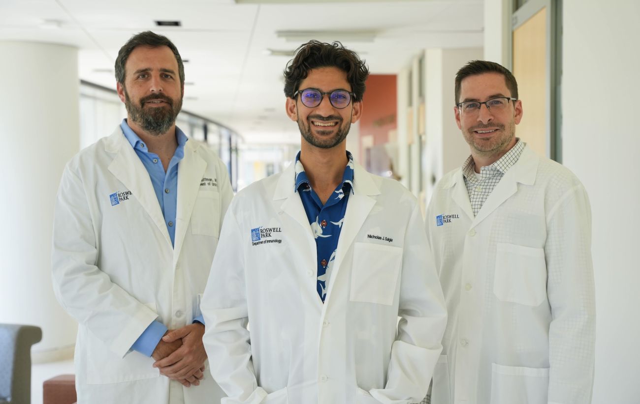 Three doctors in white coats