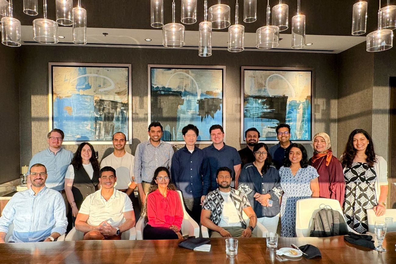 A group of hematology oncology fellows pose for a photo together
