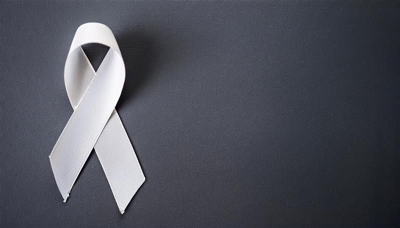 White Lung Cancer Awareness Ribbon