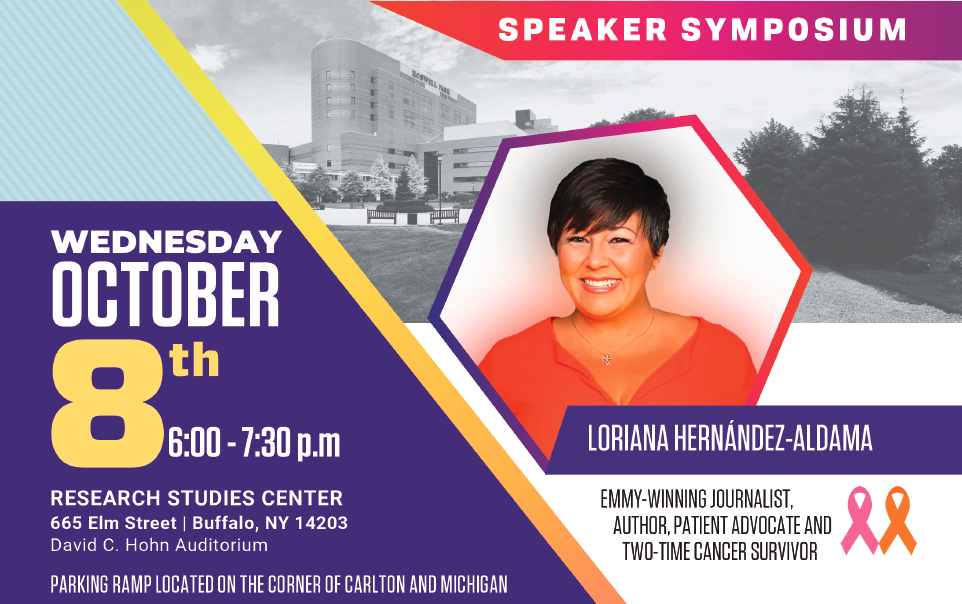 Woman and info for cancer speaker symposium