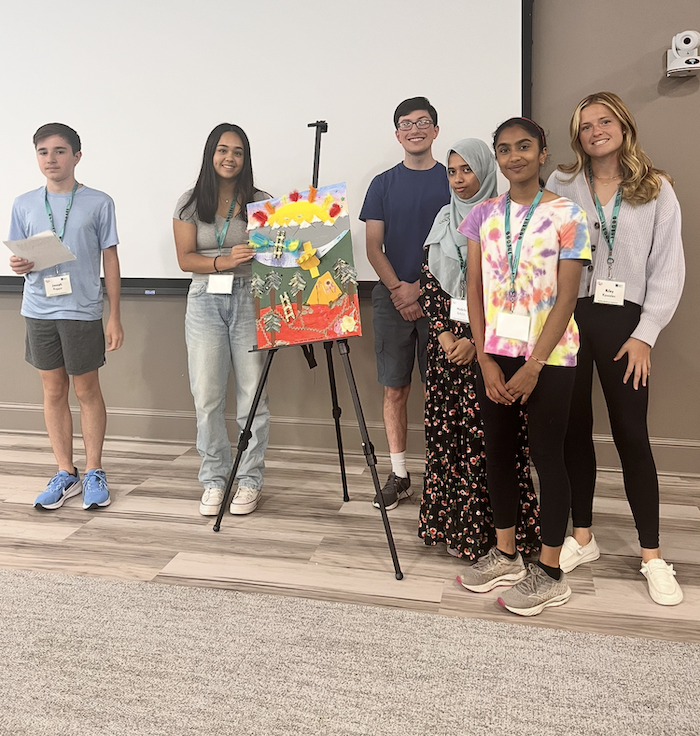 Buffalo Health Exploration Students 2025 group 5 pose around their Storyboard Project