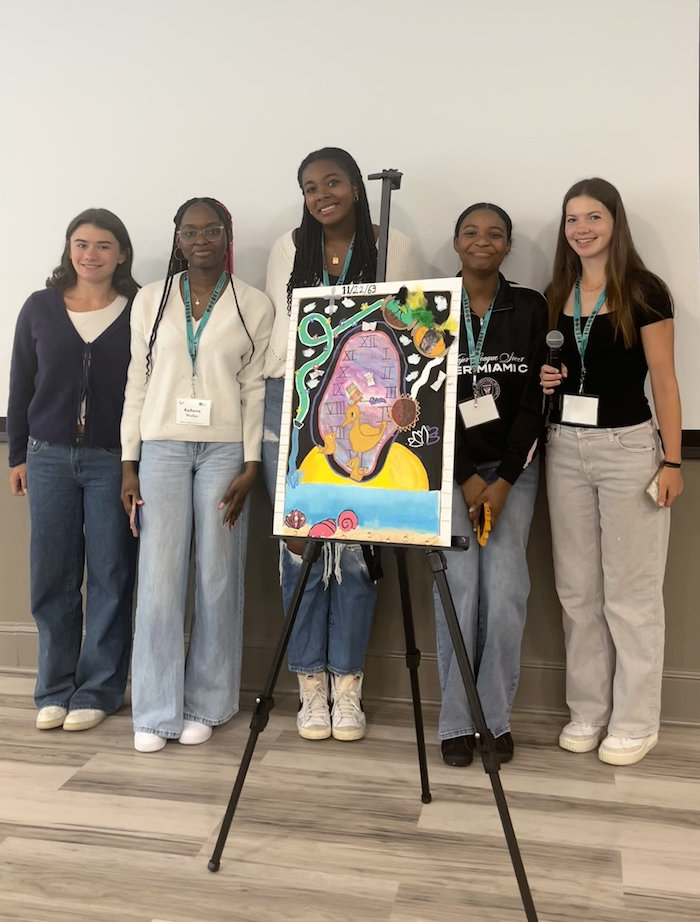 Buffalo Health Exploration Students 2025 group 8 pose around their Storyboard Project