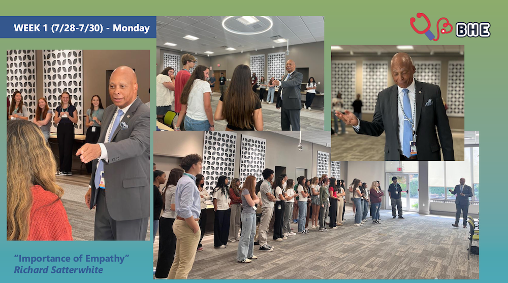 Blue and green gradient cover for the BHE 2025 student yearbook