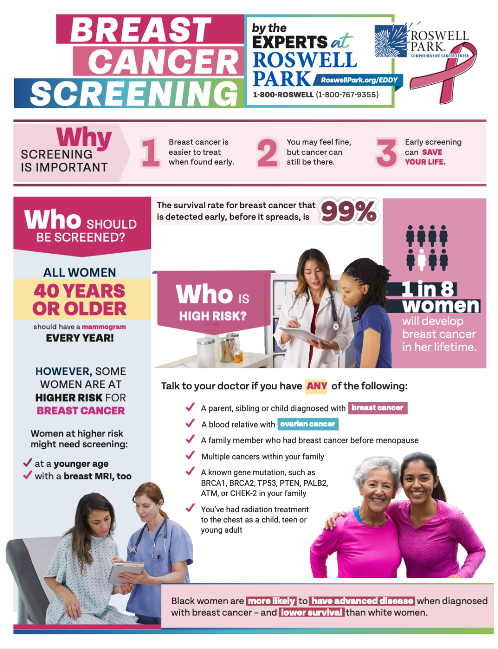 Cover of a breast cancer screening informational flyer
