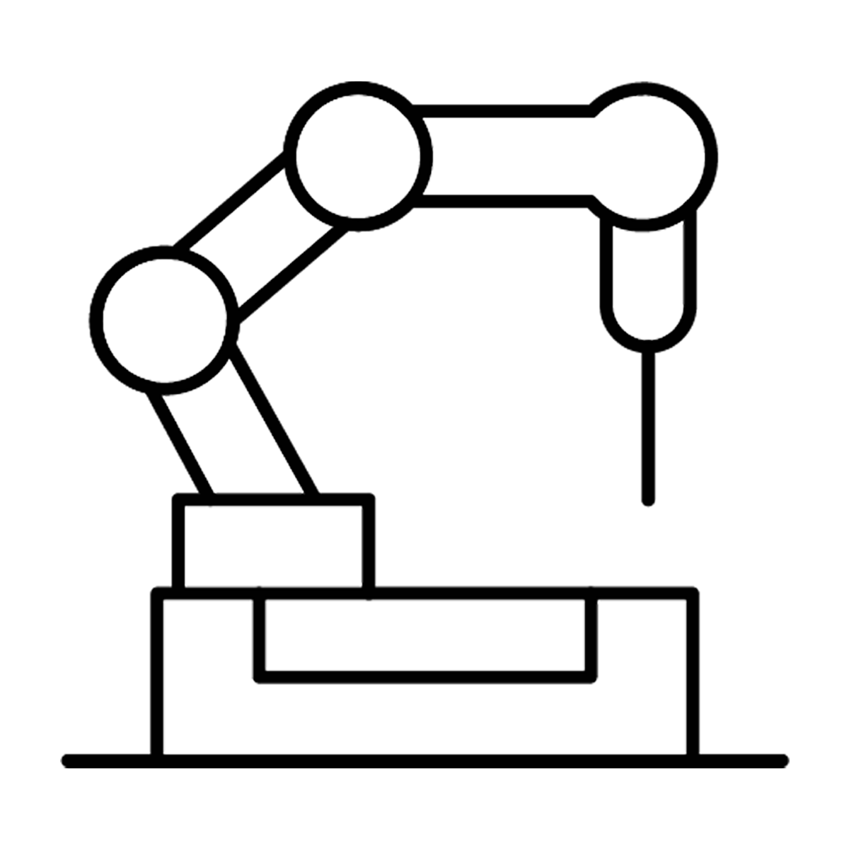 Drawing of a machine used to perform robotic surgery