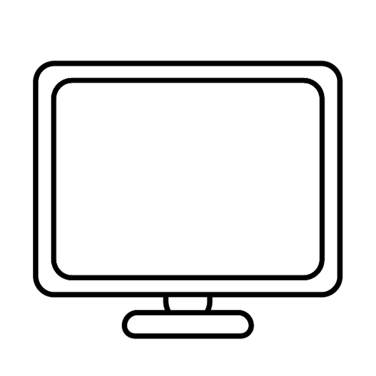Drawing of a blank computer or television screen