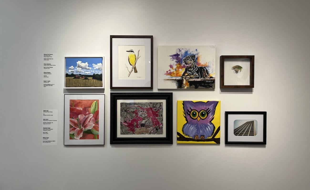 Art Heals Gallery displaying 8 pieces in the Employee Art Show