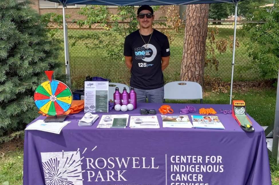 Will Maybee tables at the Salamanca Powwow with information and games.