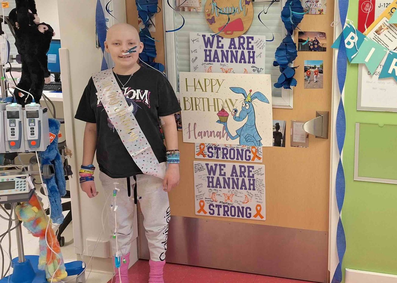 Childhood cancer patient celebrates birthday in hospital