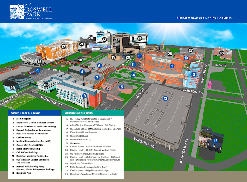 Roswell Park Campus Map