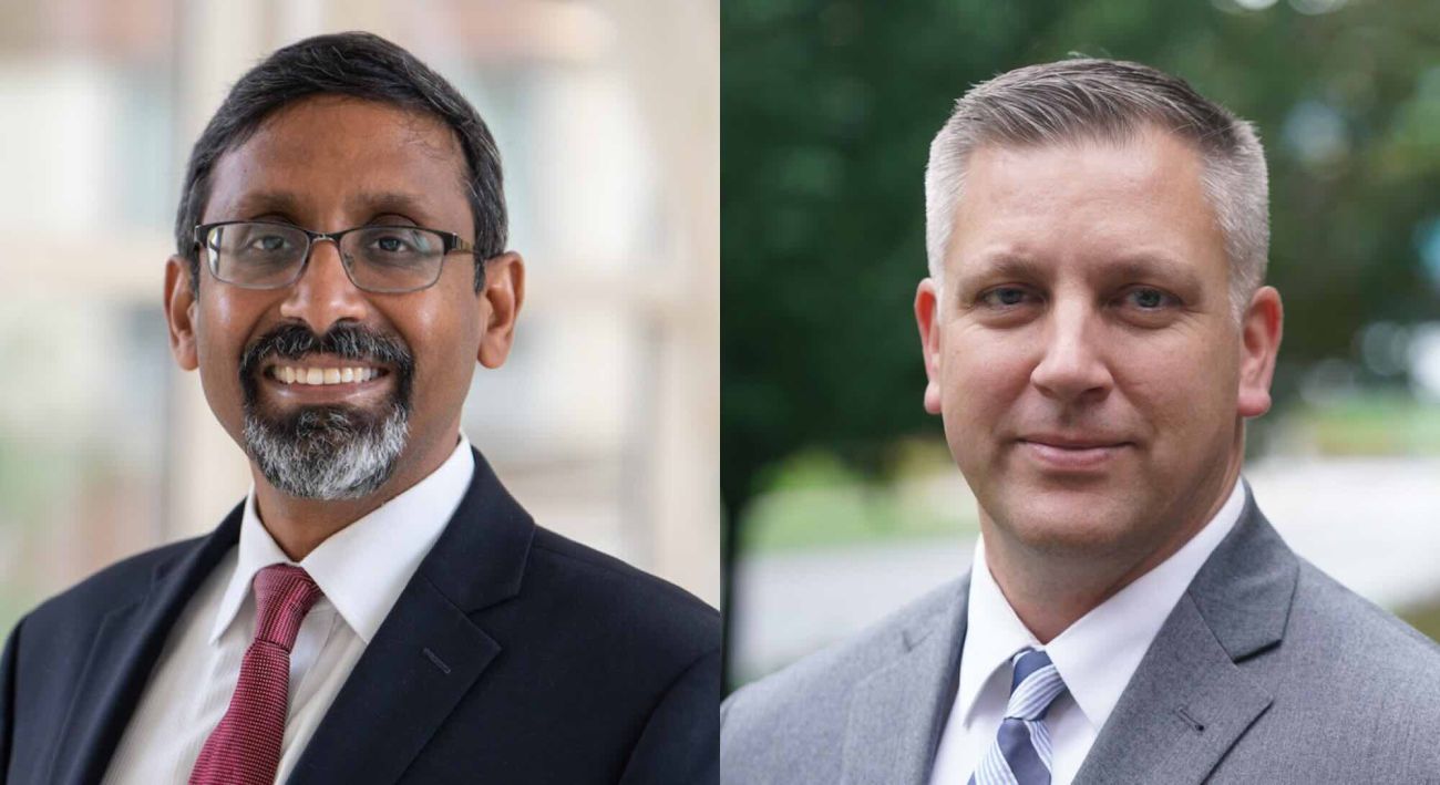 Headshots of two doctors both in suits