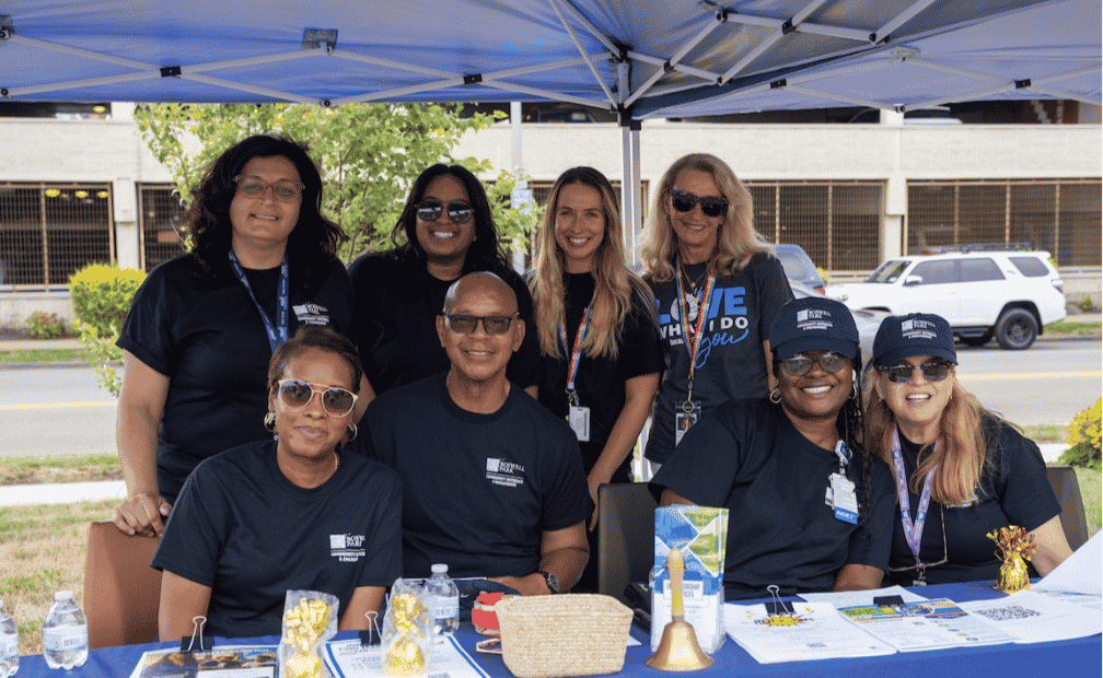 Roswell Park's outreach teams gather at Community Day. 