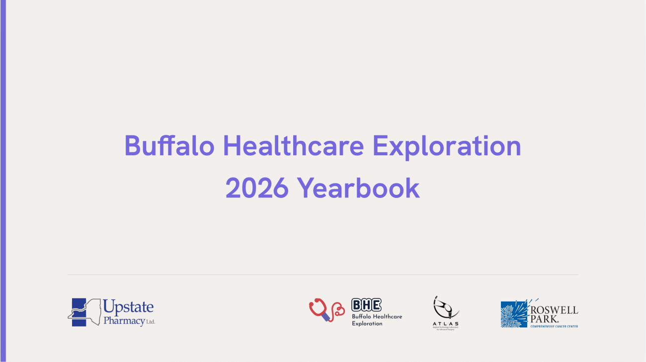 Buffalo Healthcare Explorations 2026 Yearbook cover