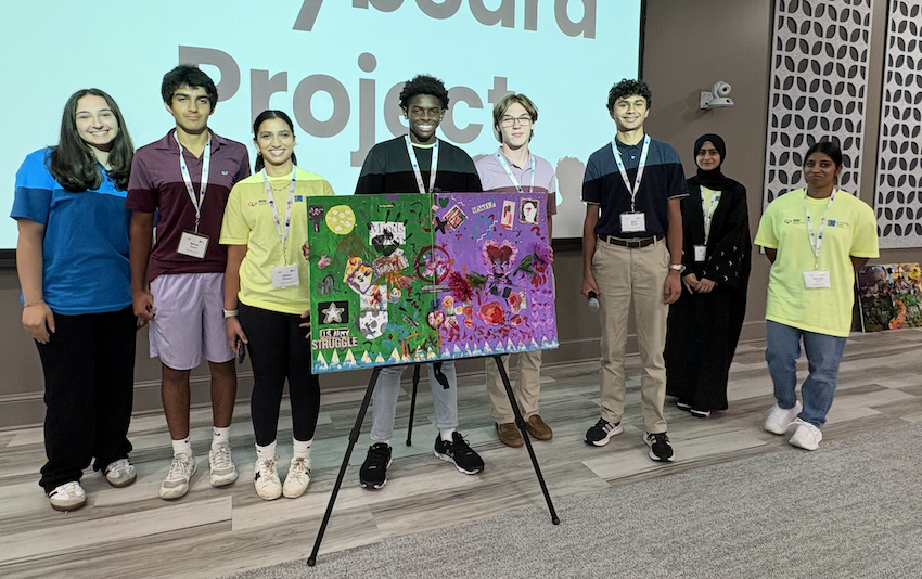 Buffalo Health Exploration Students 2026 group 3 pose around their Storyboard Project 