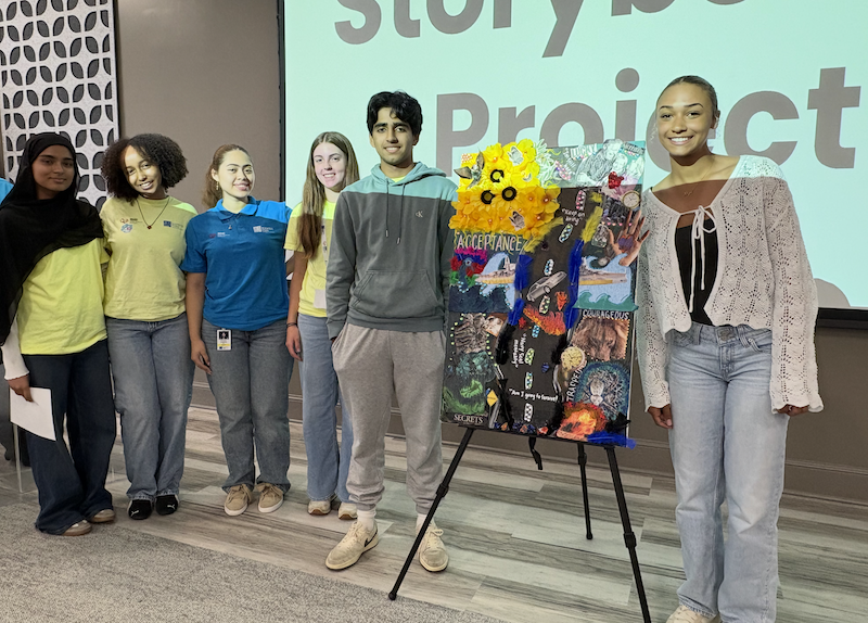 Buffalo Health Exploration Students 2026 group 5 pose around their Storyboard Project 