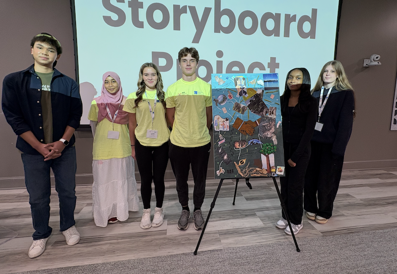 Buffalo Health Exploration Students 2026 group 6 pose around their Storyboard Project 