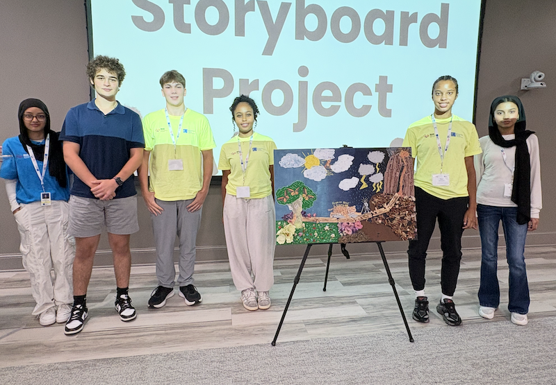 Buffalo Health Exploration Students 2026 group 7 pose around their Storyboard Project 