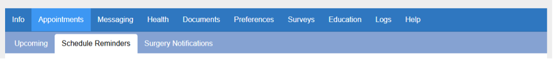 A menu bar from a website