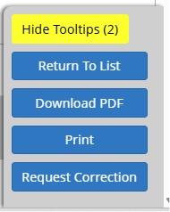 Tooltips from a patient portal