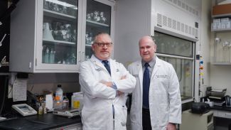 Drs. Fenstermaker and Ciesielski of Roswell Park have developed SurVaxM, a vaccine used to treat glioblastoma.
