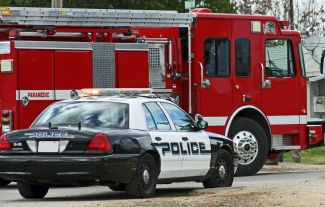 Police car and firetruck