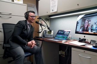 Paul Spitale, Director of the Life Recorded program at Roswell Park, now conducts interviews via video call.
