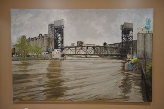 Painting of the Michigan Street Lift Bridge is Buffalo, NY.