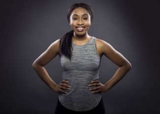 Physically fit African-American woman