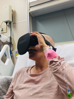 Heather with VR goggles