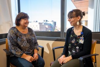 Staff physician Michelle Walter, DO, and patient - Supportive and Palliative Care
