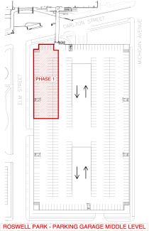 Parking garage Phase 1 construction June 2022