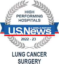 US News High Performing Hospital for Lung Cancer 2022 to 2023