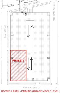 Parking garage phase 3 construction - August 2022