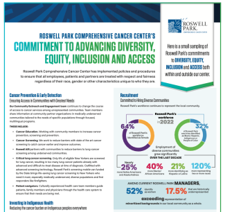 Infographic about Roswell Park's Commitment to Diversity, Equity, Inclusion & Access